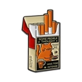 Kreative Emaille-Anstecknadel im Zigarettenschachtel-Design mit einer orangefarbenen Katze - Intensive Orange Katze Zigarettenschachtel (QHXZ3799)