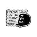 Funny black cat enamel pin with I'm not lazy text in energy saving mode design - Energy Saving Mode Black Cat Irregular Style (QHXZ3806)