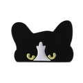 Niedliche Emaille-Brosche in Form eines Katzenkopfs in Schwarz-Weiß mit goldenen Akzenten - Tuxedo Katzenstil (QHXZ3884)