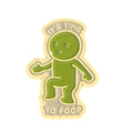 Pin's émaillé Smiski vert rigolo avec texte It's Time to Poop et finitions en métal doré - Qhxz3928