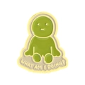 Pin's Smiski en émail vert avec texte WHAT AM I DOING pour décoration de sac - Style Qu'est-ce que Je Fais (QHXZ3929)