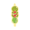Cartoon green figurine metal brooch with watermelon snack design for backpacks - Qhxz3931