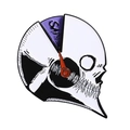 Schädel-Dashboard-Emaille-Pin mit SADNESS-Zeiger, kreatives Metallabzeichen für Kleidung - Kreatives Skelett Emotionen Messgerät Stil (QHXZ3971)