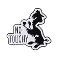 Broche lama en émail noir et blanc avec lettrage No Touchy de style minimaliste - Style Slogan Silhouette Kuzco (QHXZ3946)