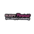 Feminist enamel pin featuring pink and white text on a black rectangular background - English Slogan Bar Style (QHXZ3985)