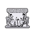 Spilla in smalto stile vittoriano tea party con citazione sarcastica in bianco e nero - Stile Illustrazione Tè Pomeridiano Signore Vittoriane (QHXZ3953)