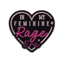 Heart enamel brooch with In My Feminine Rage Era slogan in pink and black finish - Heart Pink Black Style (QHXZ3988)