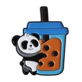Simpatica spilla panda in smalto che abbraccia un bubble tea blu in lega di zinco - Stile Panda che tiene il Tè al Latte (QHXZ4037)