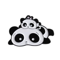 Cute panda brooch badge with black and white enamel finish showing mother and baby panda - Lying Panda (QHXZ4041)