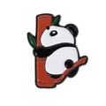 Cartoon Panda umarmt grünen Bambusstab Metall Emaille Pin Abzeichen Zubehör - Panda Umarmt Bambus Stil (QHXZ3995)