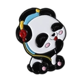 Cute panda enamel pin with colorful headphones for backpack decoration - Panda with Headphones (QHXZ4043)