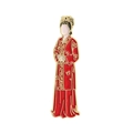 Emaille metalen speld van een dame in rood traditioneel Chinees Hanfu-gewaad met goud - Wang Xifeng - Rode Gewaad (QHXZ4122)