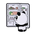Süßer Panda am Kühlschrank Emaille-Anstecknadel, kreatives Cartoon-Tier-Accessoire-Abzeichen - Qhxz4116
