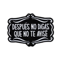 Spanische Emaille-Brosche in Schwarz und Weiß mit dekorativem rechteckigem Rand - DESPUÉS NO DIGAS QUE NO TE AVISÉ Stil (QHXZ4196)