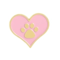 Spilla in smalto a cuore rosa con zampa dorata per decorare vestiti e borse - Stile Motivo Zampa di Gatto (QHXZ4150)
