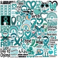 50pcs waterproof Teal Ovarian Cancer Awareness stickers for laptop, guitar and luggage DIY - Ovarian Cancer Awareness Style