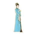 Enamel brooch pin featuring Lin Daiyu in blue hanfu from Dream of the Red Chamber - Blue Dress Lady Style (QHXZ4125)