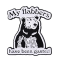 Pin's émaillé ours rigolo avec citation My flabbers have been gasted sur fond blanc - Style Ours Drôle avec Texte (QHXZ4274)