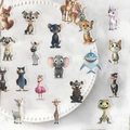 50 wasserfeste 3D-Tieraufkleber aus PET für Scrapbooking und kreative DIY-Dekoration - Cartoon Tier Mix