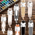 Set of 8 cute cat bookmarks with How to study text on a dark wooden desk with watercolors - Cat Reading Theme Style (QH450)