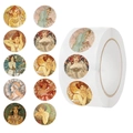 Rouleau de 500 autocollants Mucha avec 10 portraits de femmes vintage de style Art Nouveau - Illustration Style Art Nouveau Mucha (JJT155)