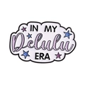 Enamel cloud brooch pin featuring purple IN MY Delulu ERA lettering with stars - IN MY Delulu ERA (QHXZ4100)
