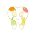 Mignonne épingle à dents en émail avec motifs de fruits colorés et un sourire cartoon - Style Dent Fruits Colorés (XZ7364)