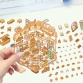 3D bear bakery world DIY sticker set for scrapbooking with bread and shop elements - Chainsaw Laboratory Style