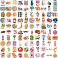 100pcs Mediterranean aesthetic waterproof stickers for DIY laptops and luggage decor - Style 2 (YCK108YCK109)
