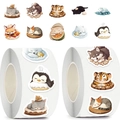 Rotolo da 500 adesivi decorativi con animali che dormono per agende e buste - Predefinito