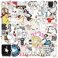 Set of 50 funny waterproof cartoon goose stickers for laptop and guitar decoration - Silly Goose Series