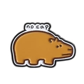 Cartoon yellow Capybara enamel pin featuring a no cap speech bubble and metal edges - no cap Text Capybara Style (QHXZ4136)