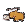 Cartoon capybara enamel pin with capycrimes text and clever kitchen knife design - capycrimes Knife Capybara Style (QHXZ4137)