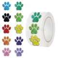 Holographic colorful glitter paw print stickers roll for scrapbooking and sealing - Holographic Paw Print Style / Colorful