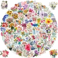 Blumen-Aquarell-Sticker-Set für DIY-Deko auf Laptop und Koffer, diverse florale Muster - Standard