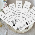 30-piece set of white textured paper bookmarks with black coffee illustrations and quotes - Black And White Quotes