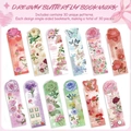 Set of 30 vintage aesthetic butterfly bookmarks with floral patterns and French quotes - Dreamy Butterfly Floral Series