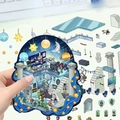 3D Miniature Astronomical Museum DIY sticker set with space and astronaut illustrations - Astronomy Museum