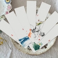 30-piece set of Chinese ink wash painting bookmarks on a decorative ceramic tray - Ink Style Pattern Collection