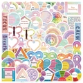 Set of 50 mental health calming sensory stickers in pastel colors for laptops and journals - Psychological Serenity Style (YCK168)