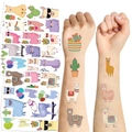 Wasserfeste Cartoon-Alpaka- und Kaktus-Tattoos Set auf Arm und Bogen gezeigt - Lama Serie