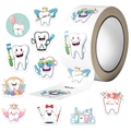 Rol van 500 cartoon tandstickers voor tandartsbeloningen en creatieve decoratie - Multi-patroon Stijl