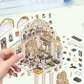 Cartoon Ägypten Museum 3D transparente Aufkleber mit Pharao und Anubis Illustrationen - Fluch des Pharaos