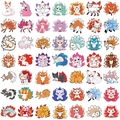 Lot de 50 stickers de renard à neuf queues étanches pour décorer laptop et bagages - Thème Renard à Neuf Queues