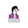 Spilla creativa in smalto a forma di piccione con acconciatura Prince e testo iconico - Stile Omaggio a Prince (QHXZ3334)