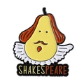 Funny Shakespeare pear enamel pin with cartoon literary design for clothing bags - Shakespeare Pear Shape Fun Style (QHXZ4207)