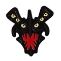 Enamel pins featuring a monster face design with yellow eyes and red mouth on black alloy - Black Multi-eyed Monster Face (QHXZ4299)