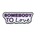 Spilla in smalto con scritta SOMEBODY TO LOVE con finitura viola e nera - Stile Scritta Somebody to Love (QHXZ4335)