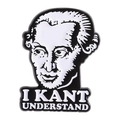 Broche en émail avec portrait d'Emmanuel Kant et texte I KANT UNDERSTAND pour sacs à dos - Style I KANT UNDERSTAND (QHXZ4434)