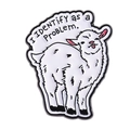 Grappige alpaca emaille speld met I Identify as a Problem tekst voor kledingstuk - Speelse Lama Schaap Stijl (QHXZ4442)